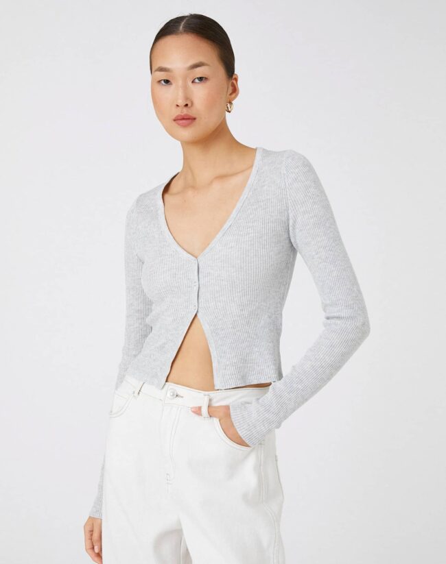 Cardigan de Malha Justo com Fecho de Molas - Image 3