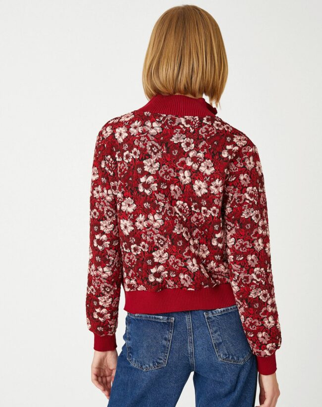 Camisola Jacquard Floral com Meio Fecho - Image 4