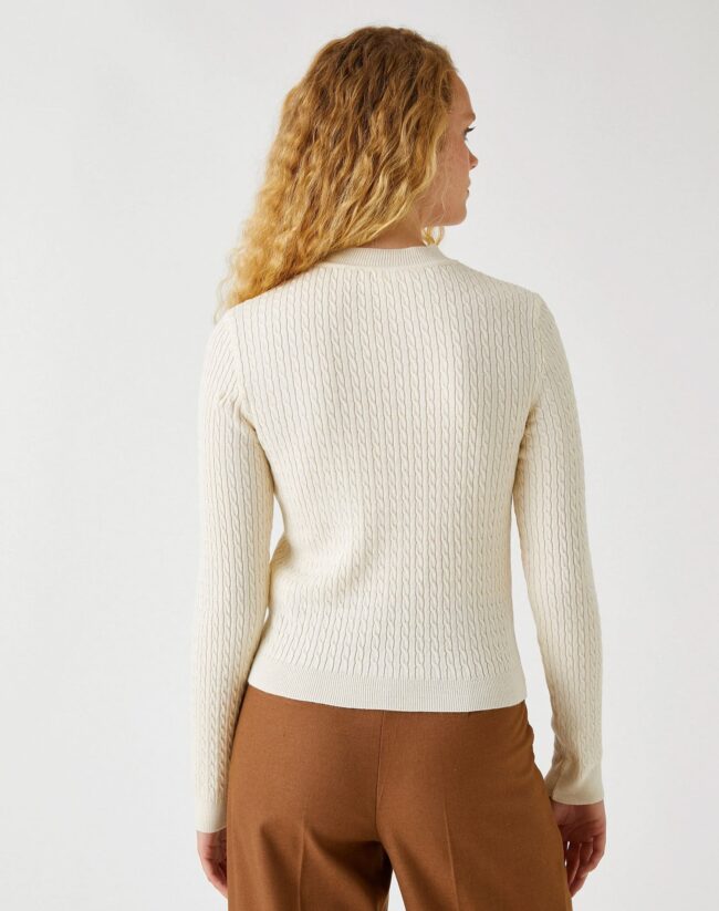 Camisola Creme de Malha Detalhada - Image 4