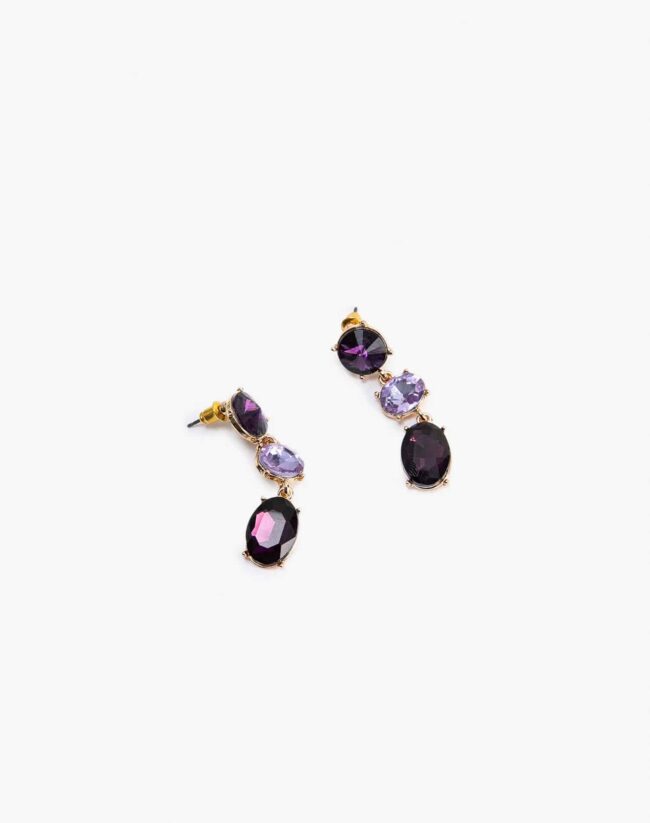 Brincos de argola com pedra oval colorida para mulher - Image 4
