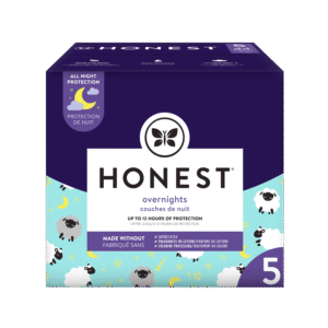The Honest Company Overnight Baby Diapers, Sleepy Sheep, Size 5, 44 ct