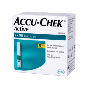 Caixa de 100 tiras de teste de glicose Accu-Chek Active (50 x 2)